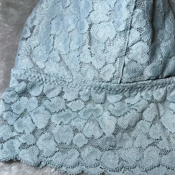 Aerie Size Large Light Blue Lace Bralette Adjustable Crisscross Back Delicates - Picture 6 of 16